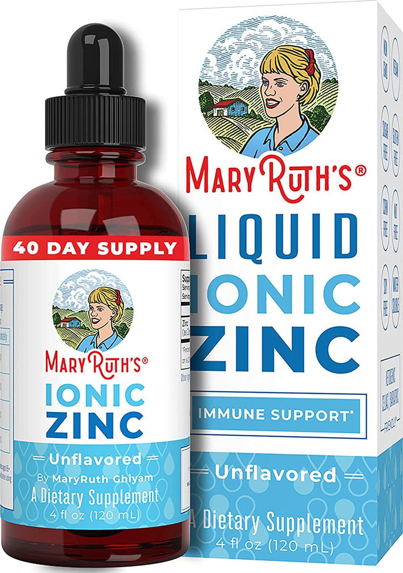 Ionic Zinc Liquid Drops by MaryRuth's for Skin Health and Immune Support | Pure Zinc Sulfate Supplement with Organic Glycerin for Adults and Kids | Vegan, Non-GMO and Gluten Free | 40 Servings