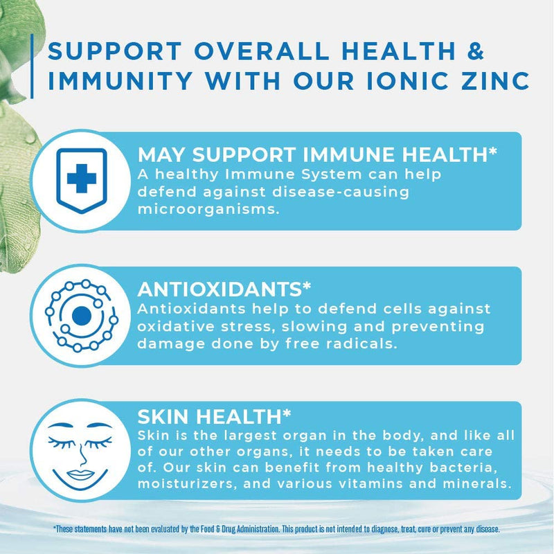 Ionic Zinc Liquid Drops by MaryRuth's for Skin Health and Immune Support | Pure Zinc Sulfate Supplement with Organic Glycerin for Adults and Kids | Vegan, Non-GMO and Gluten Free | 40 Servings