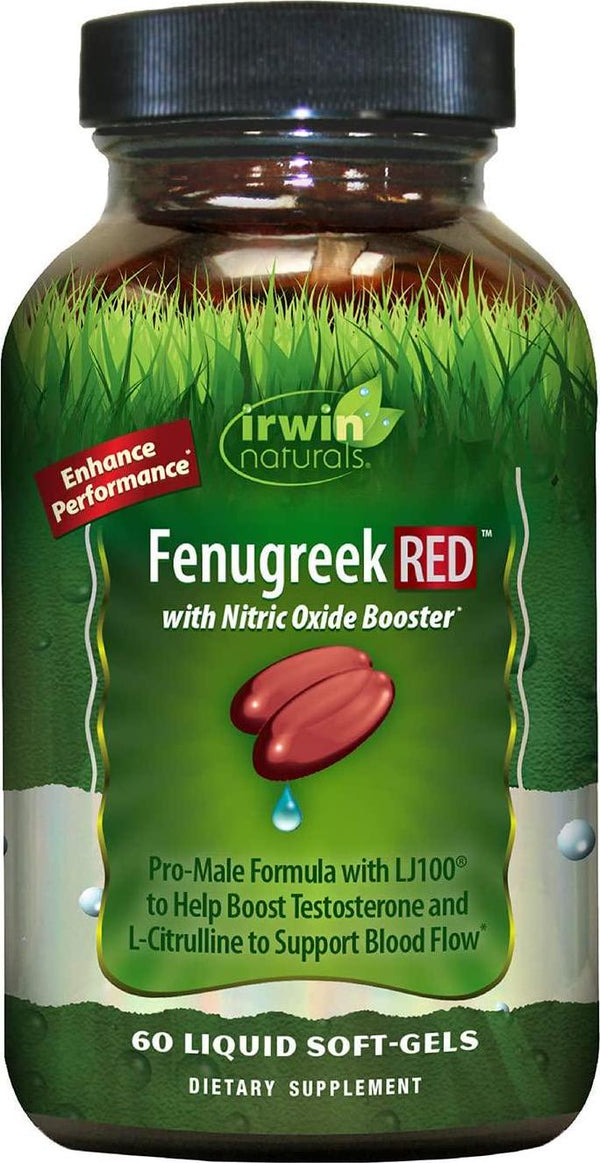 Irwin Naturals Fenugreek RED with Nitric Oxide Booster, 60 Liquid Soft-Gels