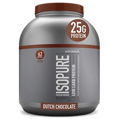 Isopure Low Carb, Keto Friendly Protein Powder, 100% Whey Protein Isolate, Flavor: Dutch Chocolate, 4.5 Pounds