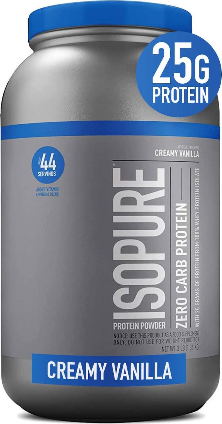 Isopure Whey Isolate Protein Powder with Vitamin C and Zinc for Immune Support, 25g Protein, Zero Carb and Keto Friendly, Flavor: Creamy Vanilla, 3 Pounds (Packaging May Vary)