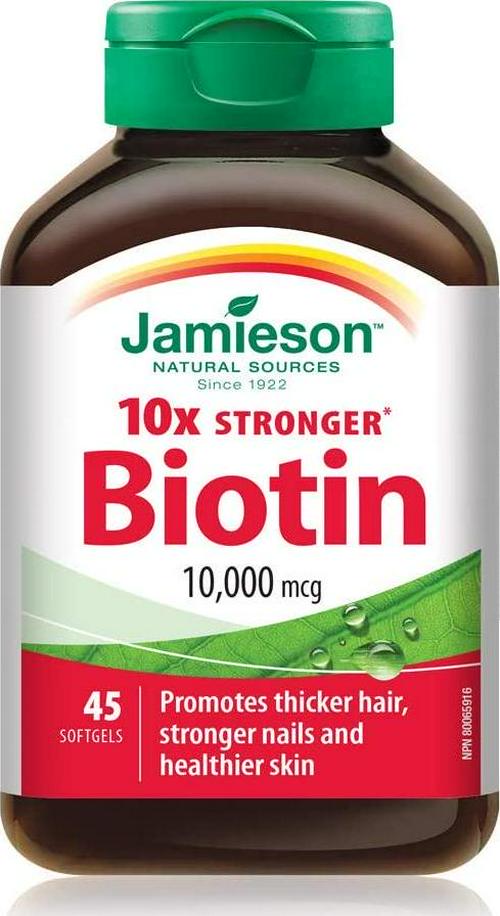 Jamieson 10x Stronger Biotin 10,000 mcg, 45 Softgels