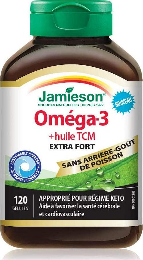 Jamieson Extra Strength Omeag-3 + MCT Oil, 120 softgels