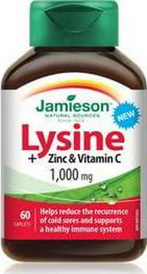 Jamieson Lysine + Zinc and Vitamin C 1000mg, 60 caplets