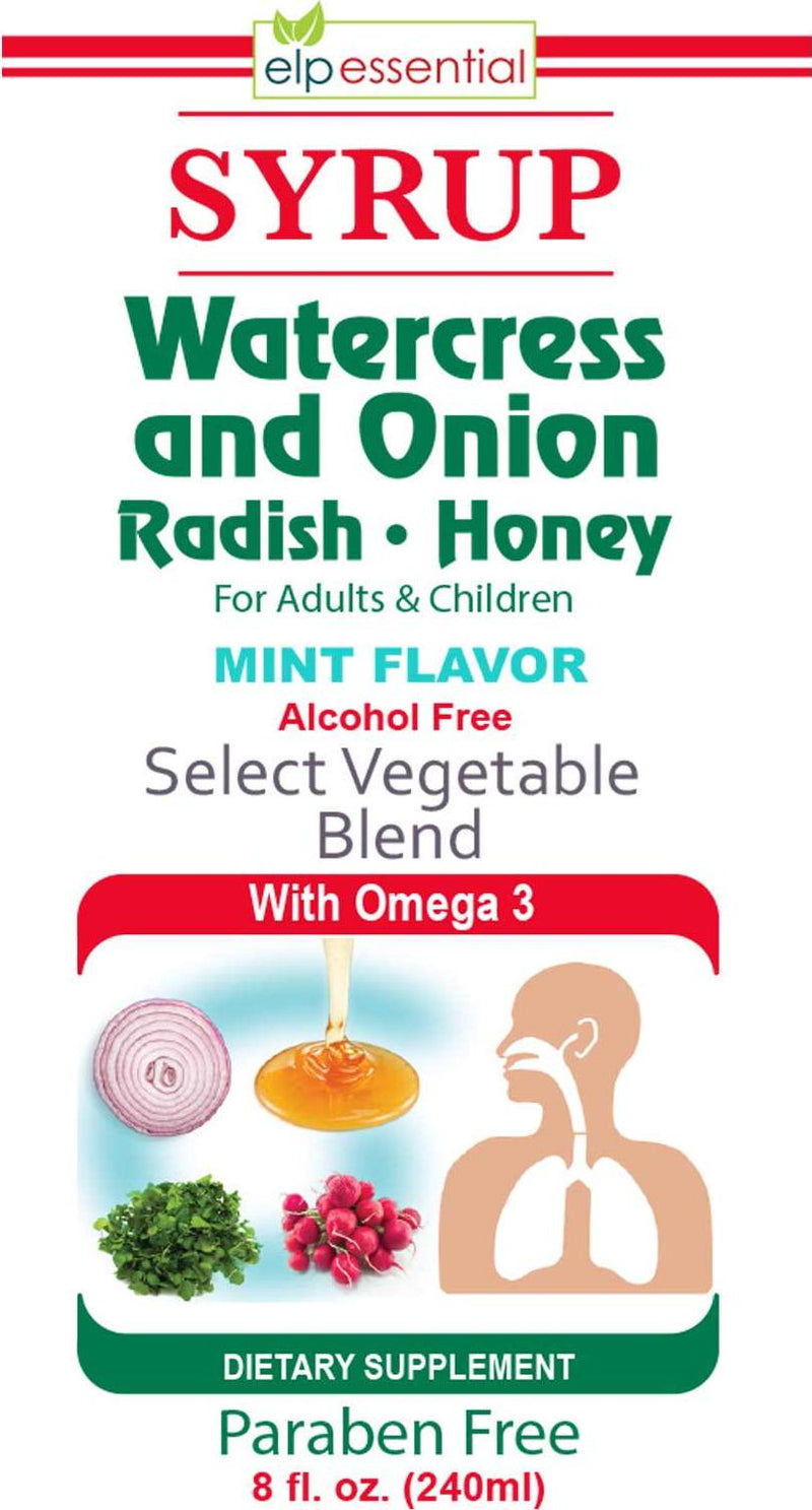 Jarabe Berro y Cebolla Rabano - Miel 8 Oz 2-Pack Watercress and Onion Radish - Honey Syrup, with Omega 3