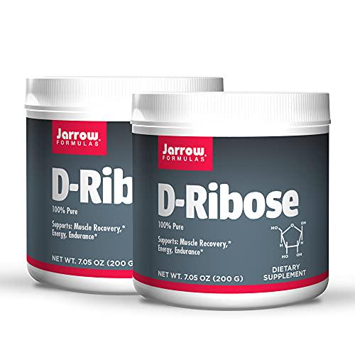Jarrow Formulas D-Ribose Powder - 7.05 oz, Pack of 2 - Supports Muscle Recovery, Energy and Endurance - 100% Pure - Approx. 180 Total Servings