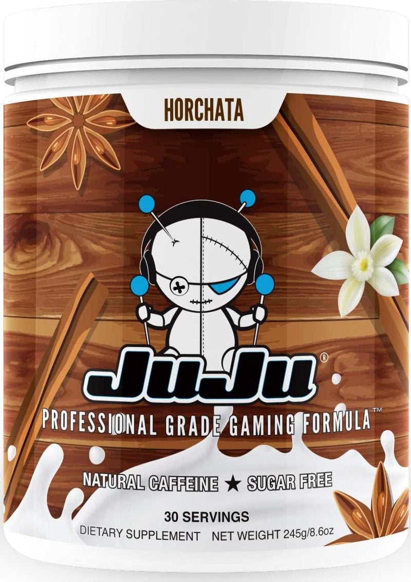 JuJu Gaming Energy Drink Horchata Mix - Energy Supplement Supports Focus, Endurance, Concentration, Eye Health. Natural Caffeine, Vitamins