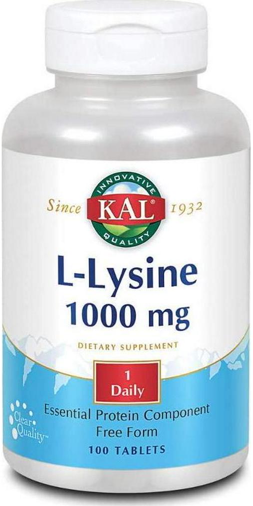 KAL 1000 Mg L-lysine Tablets, 100 Count