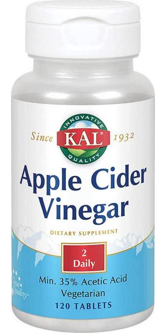 KAL Apple Cider Vinegar Capsules, 500 mg, 120 Count