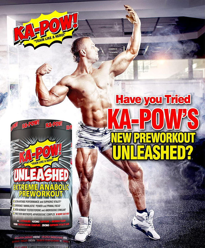 KA-POW! Unleashed - Extreme ANABOLIC PREWORKOUT -The Strongest Most Complete Pre-Workout Formula Ever Made! Clinically Dosed 3-in-1 Super Formula Will Change The Way You Workout Forever! 20 Svgs