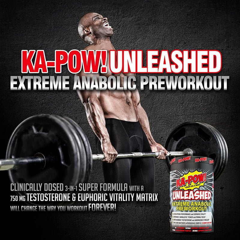 KA-POW! Unleashed - Extreme ANABOLIC PREWORKOUT -The Strongest Most Complete Pre-Workout Formula Ever Made! Clinically Dosed 3-in-1 Super Formula Will Change The Way You Workout Forever! 20 Svgs