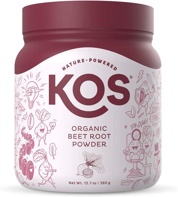 KOS Organic Beet Root Powder - Natural Nitric Oxide Booster Beet Root Powder - USDA Organic, Stamina Increasing, Circulation Superfood Plant Based Ingredient, 360g, 90 Servings