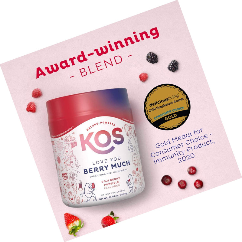 KOS Organic Reds Blend | Amazing Tasting Red Juice Powder Energy Blend | Hydrating, Antioxidant Rich, Resveratrol, Superfood Ingredients, 378.4g, 44 Servings