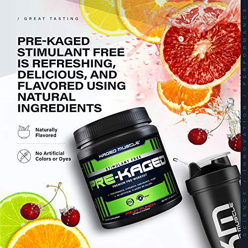 Kaged Muscle Stimulant Free Pre Workout Powder; KAGED MUSCLE Preworkout for Men and Women, Delivers Increased Strength, Cherry Bomb, 20 Servings