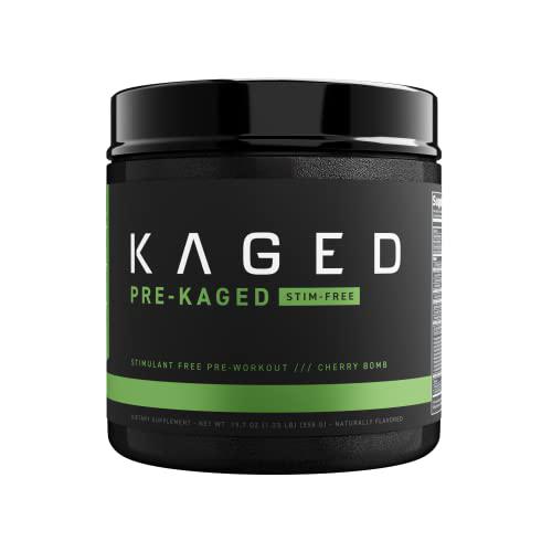 Kaged Muscle Stimulant Free Pre Workout Powder; KAGED MUSCLE Preworkout for Men and Women, Delivers Increased Strength, Cherry Bomb, 20 Servings