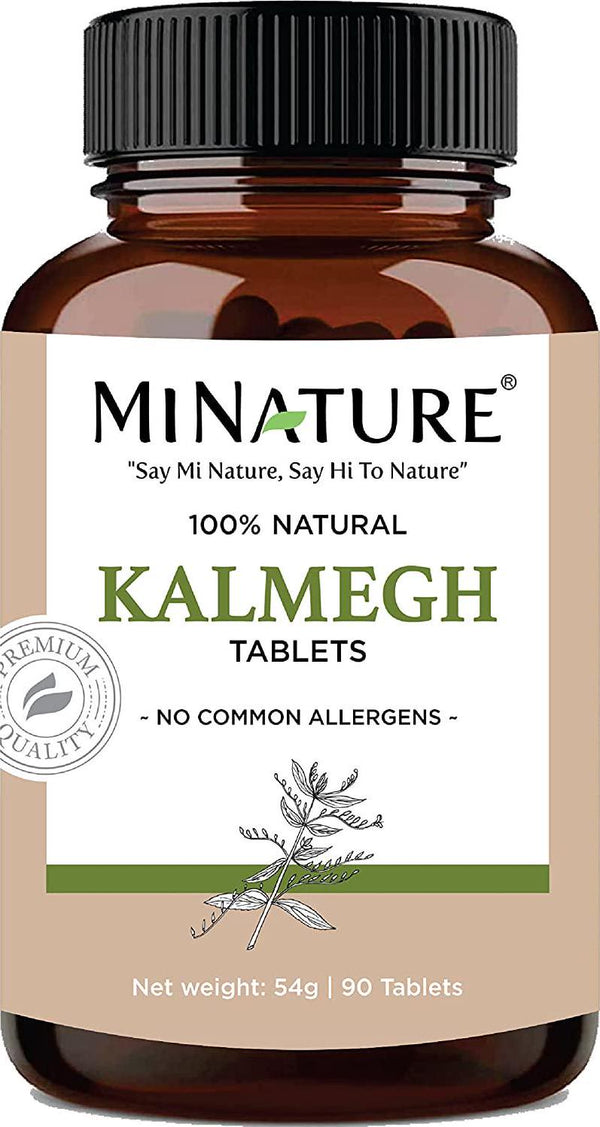 Kalmegh Tablets by mi Nature | 90 Tablets, 1000 mg | 45 Days Supply | Andrographis Supplements| Vegan |Digestion Support| Detoxify Liver | King of Bitters| antioxidant