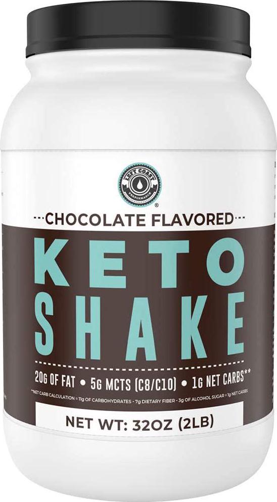 Keto Meal Replacement Shakes, Chocolate, 2lbs, Low Carb Keto Protein Shake Mix, MCT Powder, Grass Fed Hydrolyzed Collagen Peptides, Keto Breakfast Shake, 20g Fat, 14g Protein, 1 Net Carb, Zero Sugar
