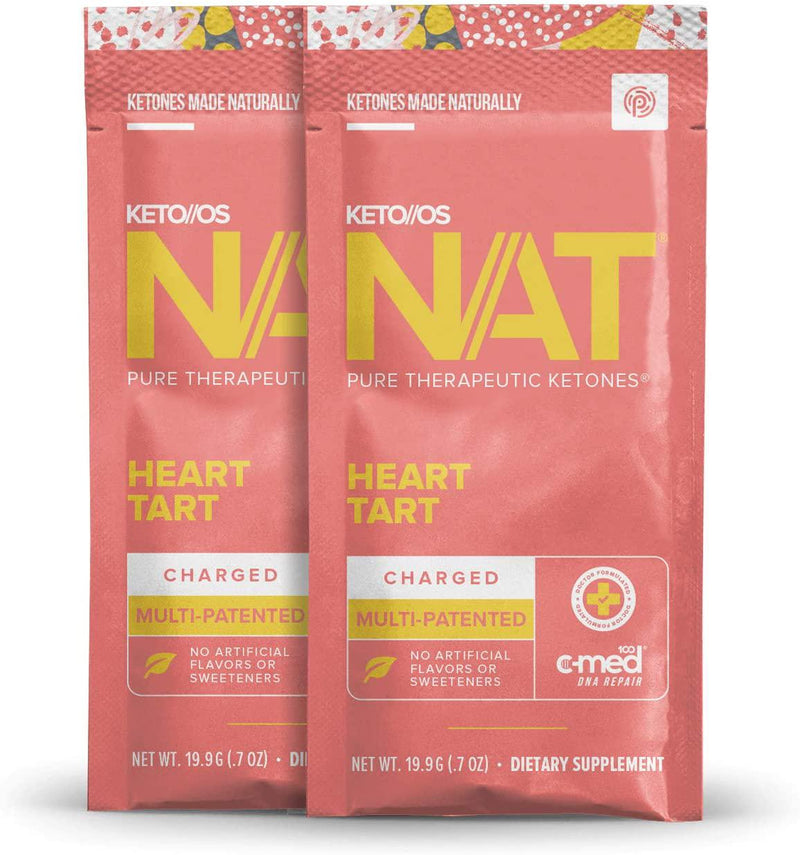 Keto//OS NAT Heart Tart Keto Supplements Charged - Exogenous Ketones - BHB Salts Ketogenic Supplement for Workout Energy Boost for Men and Women (20 Count)