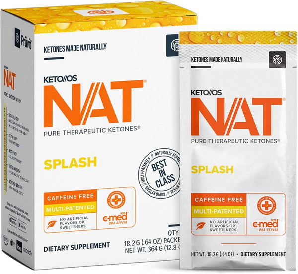 Keto//OS NATÂ Splash Keto Supplements Caffeine Free - Exogenous Ketones - BHB Salts Ketogenic Supplement for Workout Energy Boost for Men and Women (20 Count)