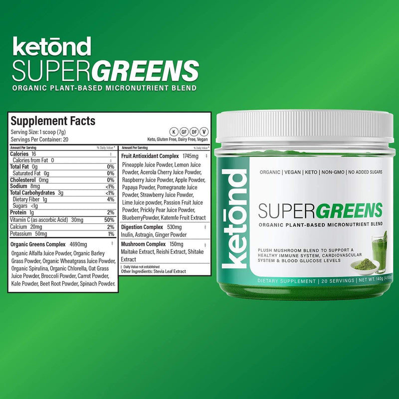 Ketond Super Greens — Organic Essential Micronutrients - (20 Servings)