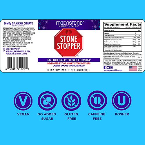 Kidney Stone Stopper Capsules - Kidney Cleanse and Support for Stones Prevention, Kidney Health and Detox Supplement, Chanca Piedra Alternative, pH Balance, Developed by Kidney Doctors (2 Pack)