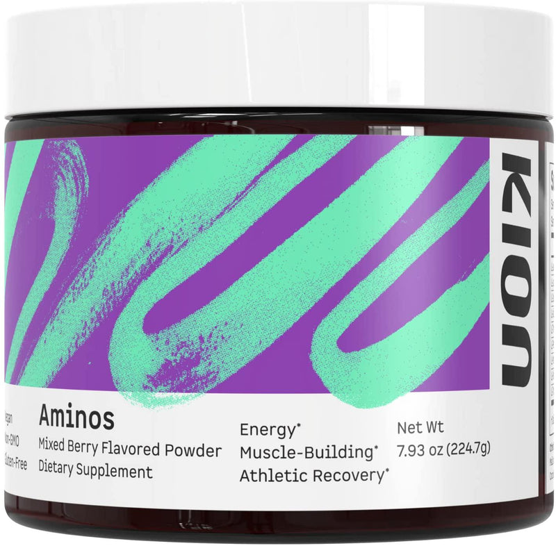 Kion Aminos Essential Amino Acids Powder Supplement | The Building Blocks for Muscle Recovery, Reduced Cravings, Better Cognition, and More | 30 Servings (Mixed Berry)