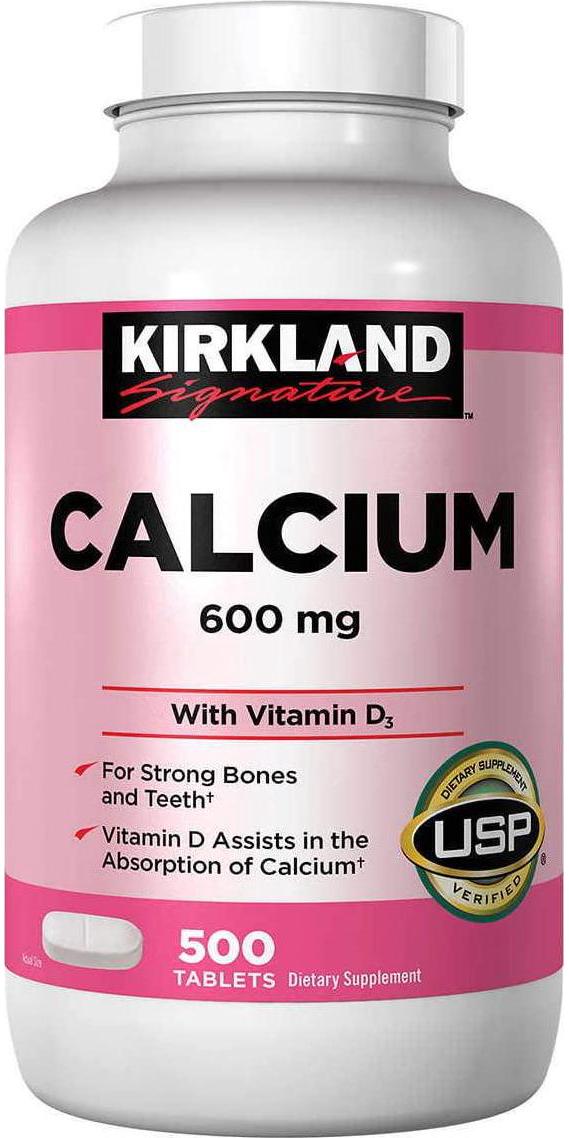 Kirkland Signature Calcium + D3, 500-Count Tablets (2 Bottles)