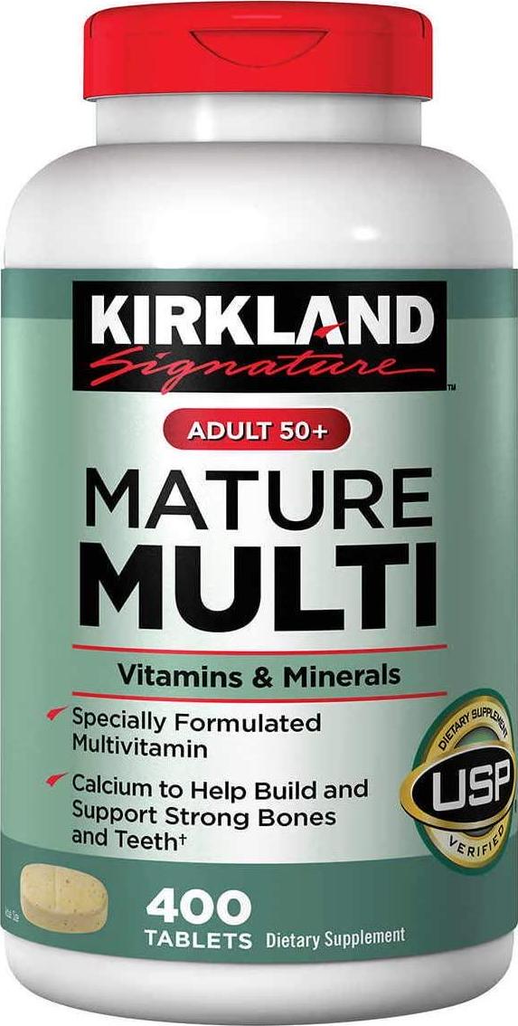 Kirkland Signature Mature Adults Multi Vitamins and Minerals 400 Tablets Each Pack Of 2