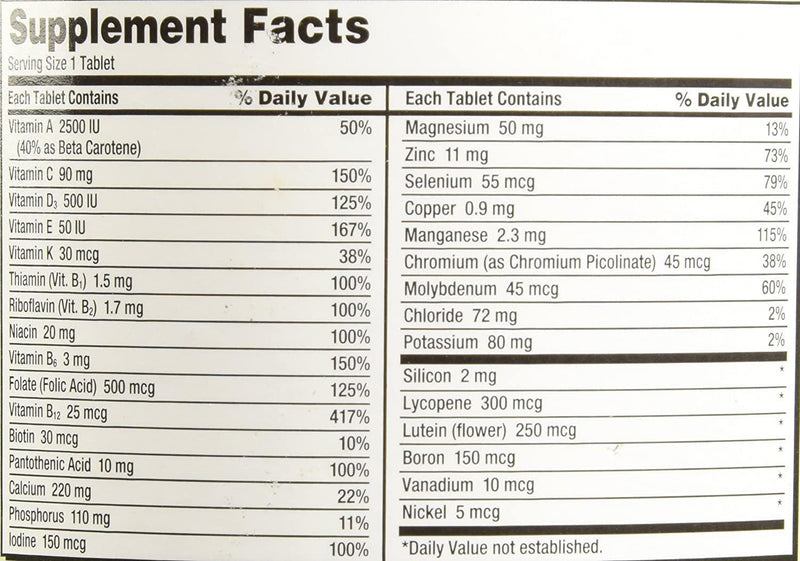 Kirkland Signature Mature Adult Multi Vitamin Tablets, 2 Package (400 Count)