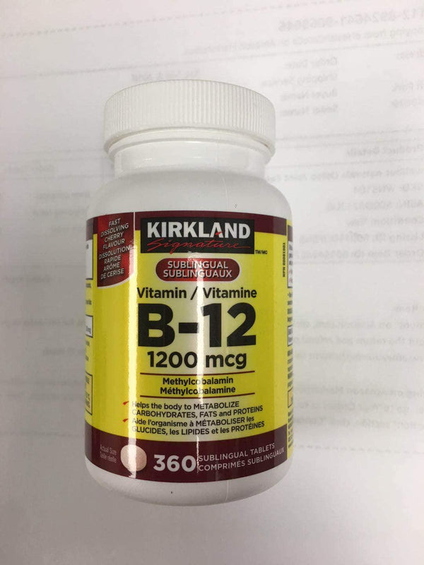 Kirkland Signature Vitamin B12, 1200mcg, 360 tablets