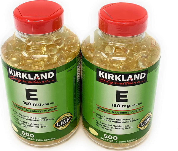 Kirkland Signature, Vitamin E 400 IU 500 Softgels iACUq (Pack of 2)