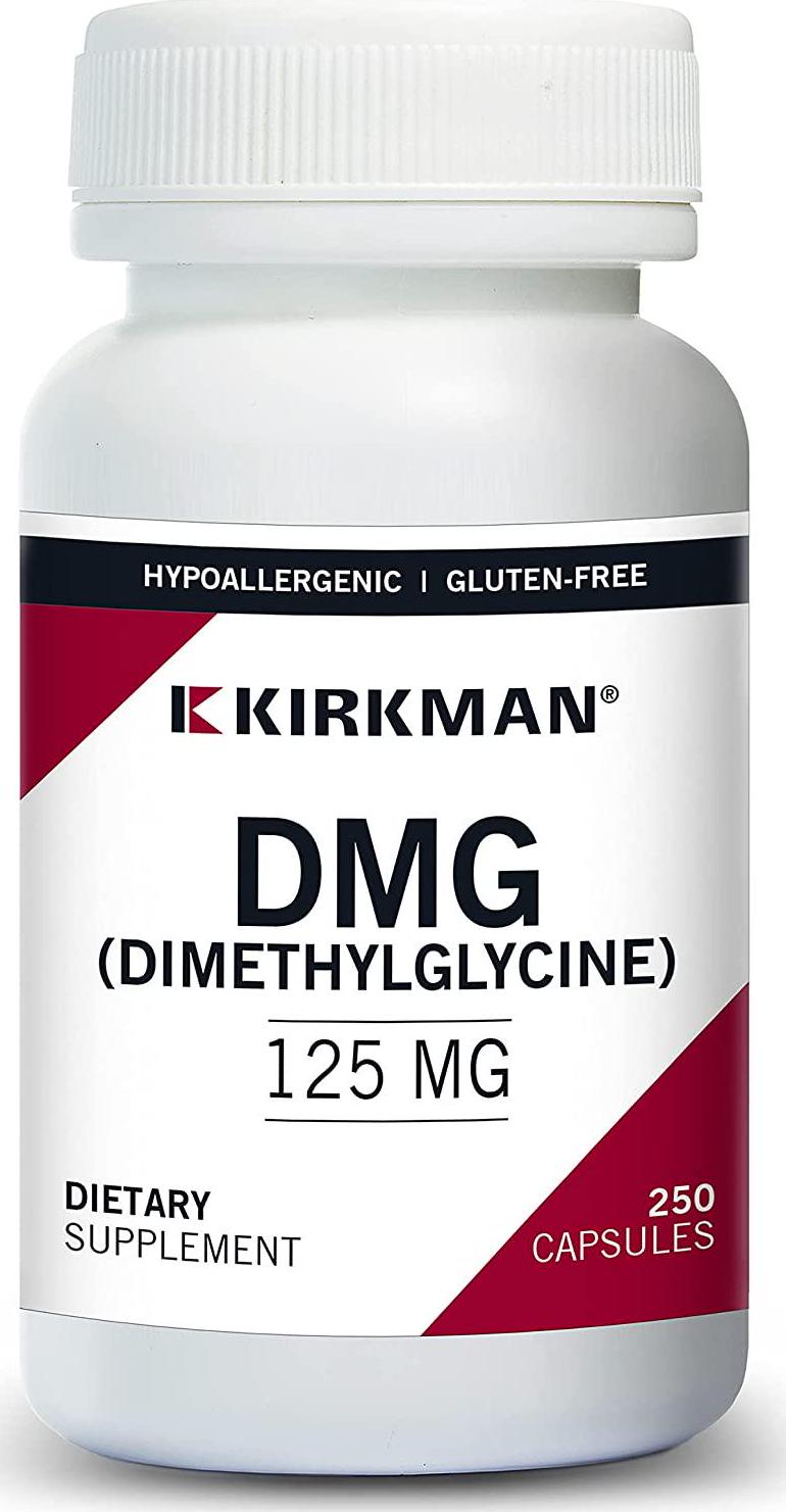 Kirkman DMG (Dimethylglycine) 125 mg - Hypoallergenic - 250 Vegetarian Capsules