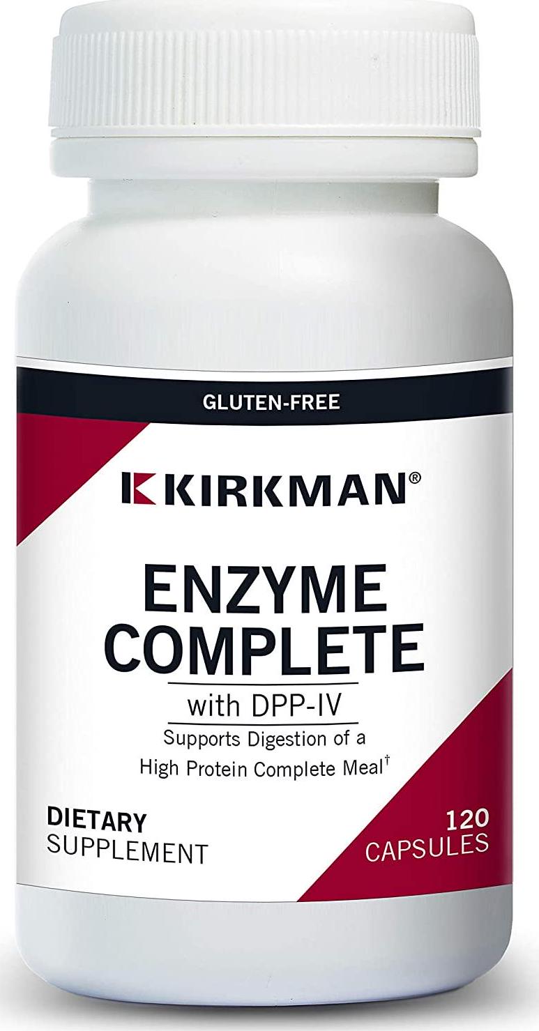 Kirkman EnZym-Complete/DPP-IV || 120 Vegetarian Capsules || Enzymes || Gluten Free || Casein Free || Tested for More Than 950 Environmental contaminants