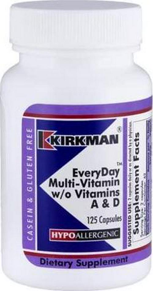 Kirkman Labs EveryDayTM Multi-Vitamin w/o Vitamins A and D - Hypoallergenic 125 capsules