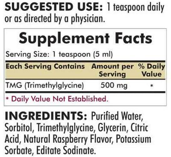 Kirkman TMG (Trimethylglycine) Liquid | 473 ml/16 fl oz | Raspberry