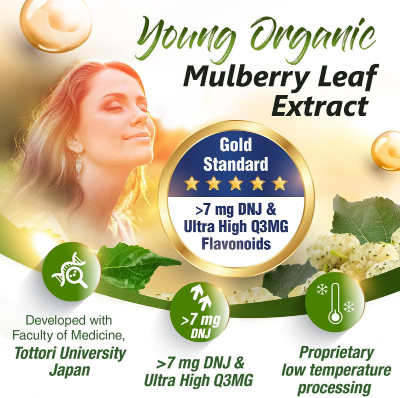 LABO Nutrition Mulbiotic, Organic Mulberry Leaf Extract + LactoSpore Probiotic and Fenumannan Prebiotic, for Blood Sugar Control, Weight Loss, Controls Appetite, Sugar and Carb Cravings Support