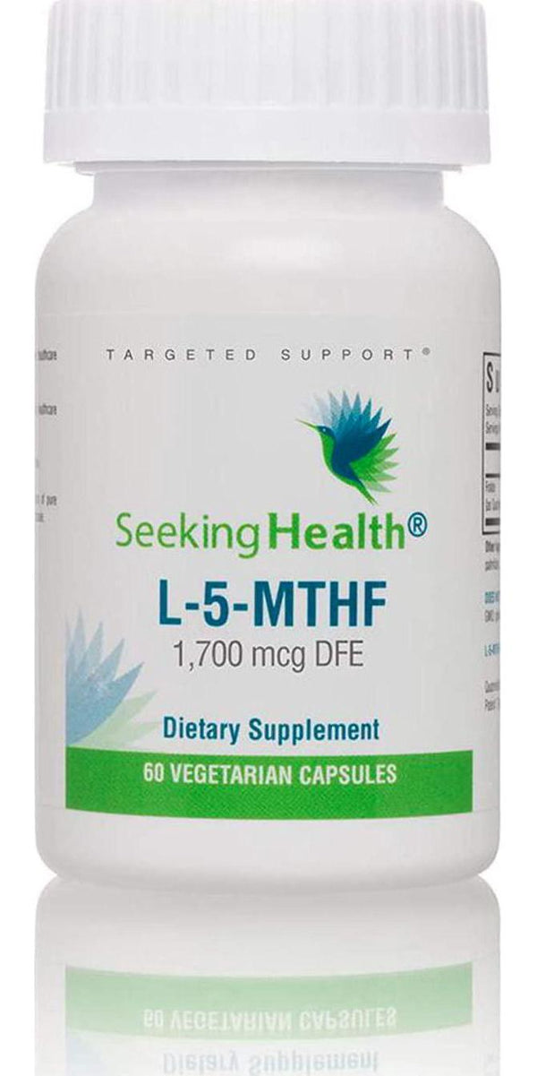 L-5-MTHF 1000 1,000 mcg L-Methylfolate as Metafolin 60 Vegetarian Capsules Free of Magnesium Stearate