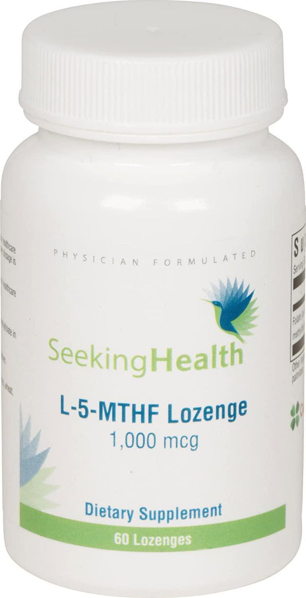 L-5-MTHF Lozenge | Active Form of Folate | 1,000 mcg of Pure, Non-Racemic Form of L-Methylfolate | 60 Servings | Optimal Absorption | Seeking Health