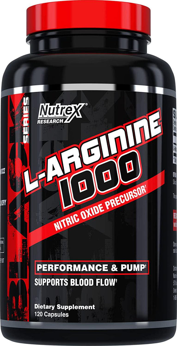 L Arginine 1000mg | Nitric Oxide Supplement | Amino Acid, Support Blood Flow, Vasodilator | 120 Capsules