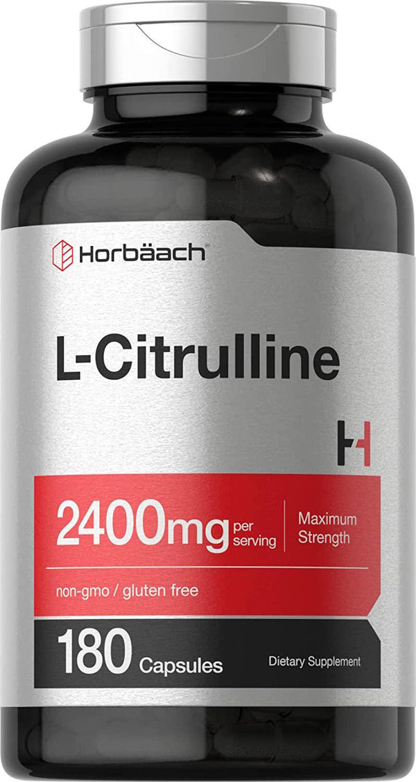 L Citrulline 2400 mg | 180 Capsules | Maximum Strength | Non-GMO, Gluten Free L-Citrulline Supplement | by Horbaach