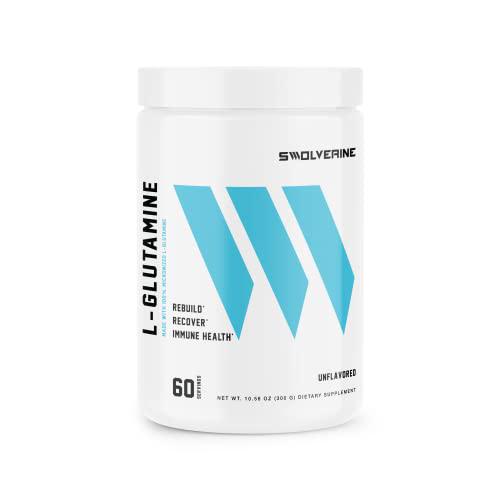 L-Glutamine | Reduces Exercise Induced Muscle Soreness, Reduces Muscle Mass Breakdown, Enhances Gut Health, Supports Immune Health, Vegan, Non-GMO, GF, Unflavored, 5g Per Serving, (60 Servings)