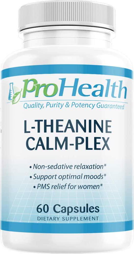 L-Theanine Calm-Plex with GABA and 5-HTP (Suntheanine) (100 mg, 60 Medium Capsules) by ProHealth