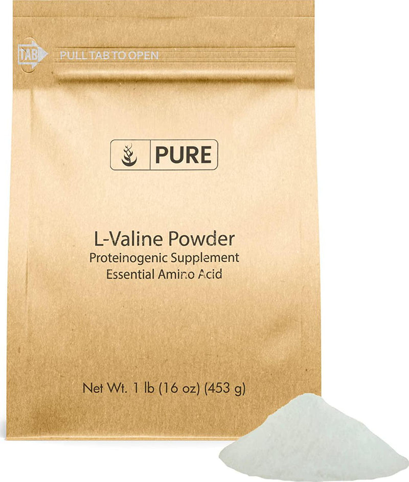 L-Valine Powder (1 lb) Branched-Chain Essential Amino Acid, Post-Workout Supplement