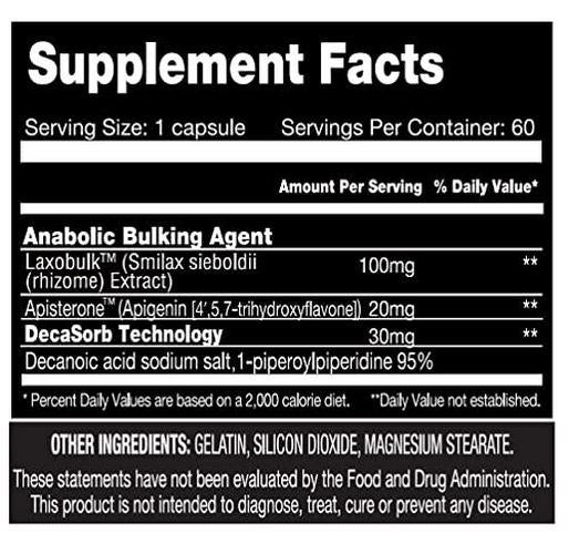 Laxobulk Bulking Agent by Killer Labz | Muscle Size and Strength | Muscle Hardening | 60 Capsules 60 Servings