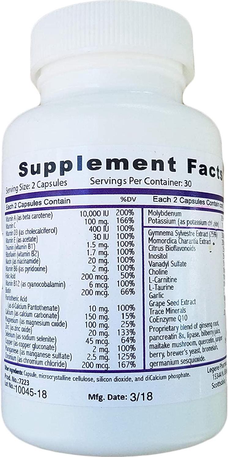Legere Pharmaceuticals DNS (60 Capsules) Vitamins, Minerals, Amino Acids and Nutrients. Doctors Nutritional Support (D.N.S.)