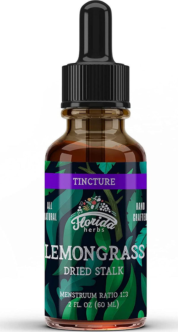 Lemongrass Tincture, Organic Lemongrass Extract (Cymbopogon Citratus) Herbal Supplement, Non-GMO in Cold-Pressed Organic Vegetable Glycerin, 700 mg, 2 oz (60 ml)