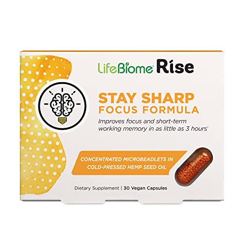 LifeBiome Rise Stay Sharp with CogniBoost Ginseng, Natural Caffeine, Lutein, and Zeaxanthin in Innovative Microbeadlets Helps Boost Short-Term Memory, Focus, and Visual Function