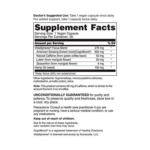 LifeBiome Rise Stay Sharp with CogniBoost Ginseng, Natural Caffeine, Lutein, and Zeaxanthin in Innovative Microbeadlets Helps Boost Short-Term Memory, Focus, and Visual Function