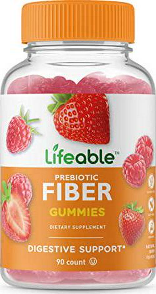 Lifeable Prebiotic Fiber Supplement Gummies for Adults 5g - Great Tasting Natural Flavored Gummy - Gluten Free, Vegetarian, GMO-Free Chewable - for Adults, Men, Women - 90 Gummies - 45 Doses