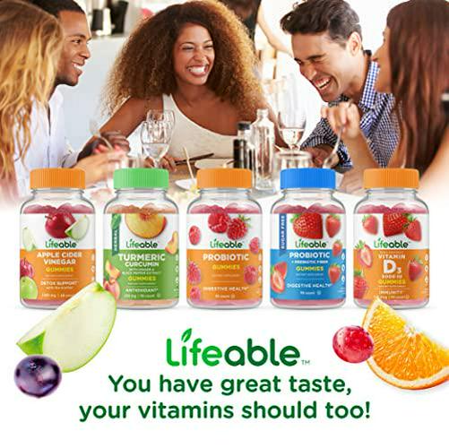 Lifeable Prebiotic Fiber Supplement Gummies for Adults 5g - Great Tasting Natural Flavored Gummy - Gluten Free, Vegetarian, GMO-Free Chewable - for Adults, Men, Women - 90 Gummies - 45 Doses